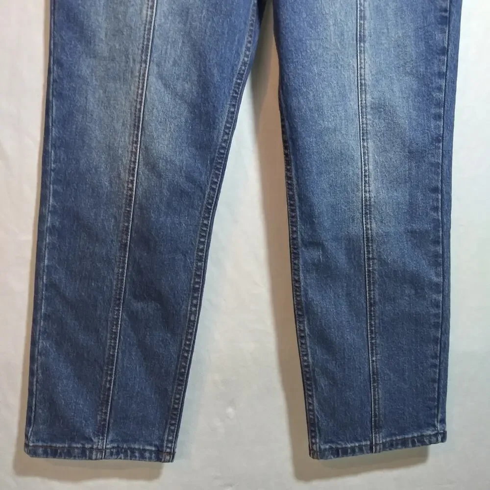Cleo + Wolf Women's High Rise Straight Dark Wash Button Fly Denim Jean Size 28 - Picture 4 of 13